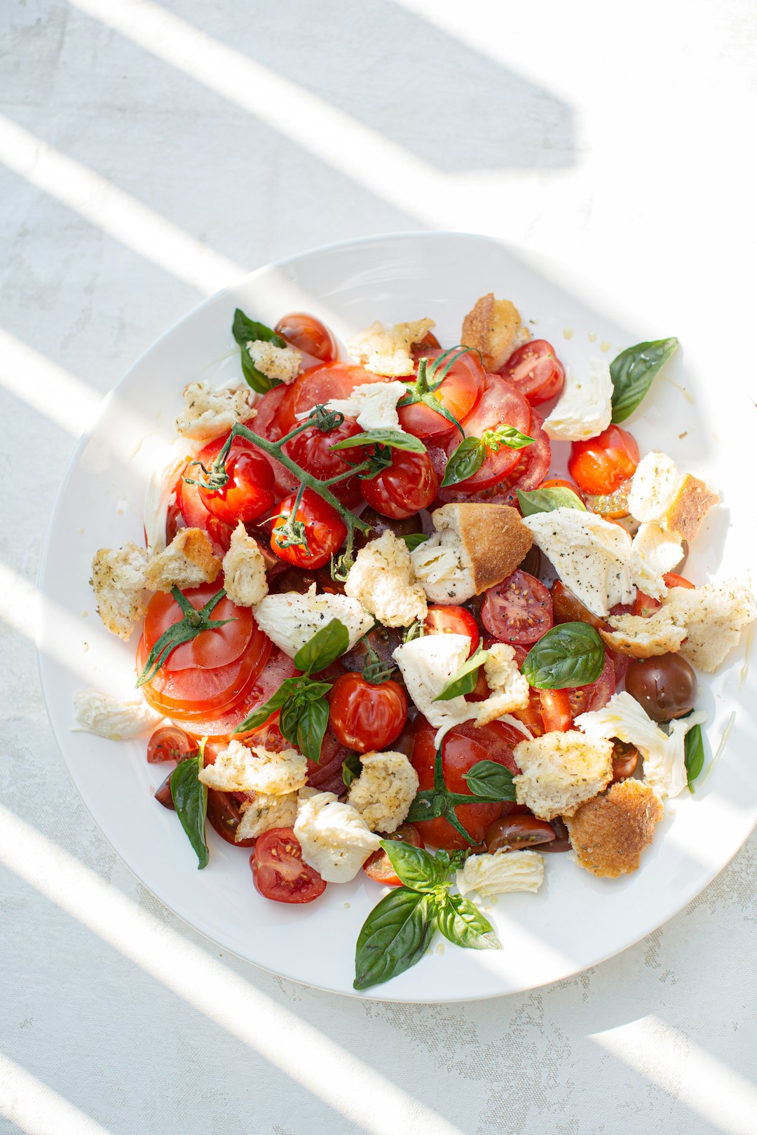 Panzanella, Breadcrumbs, Tomatoes, Red, Heirloom tomatoes, Basil, Recipe by Jacob Leung